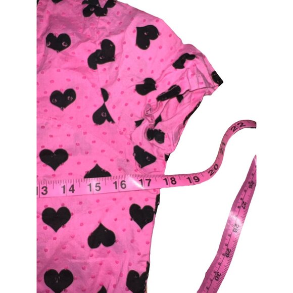 Heartsoul Womens XS Pink & Black Heart Set of 3 Scrub Tops Pink Orange Yellow - Picture 5 of 6